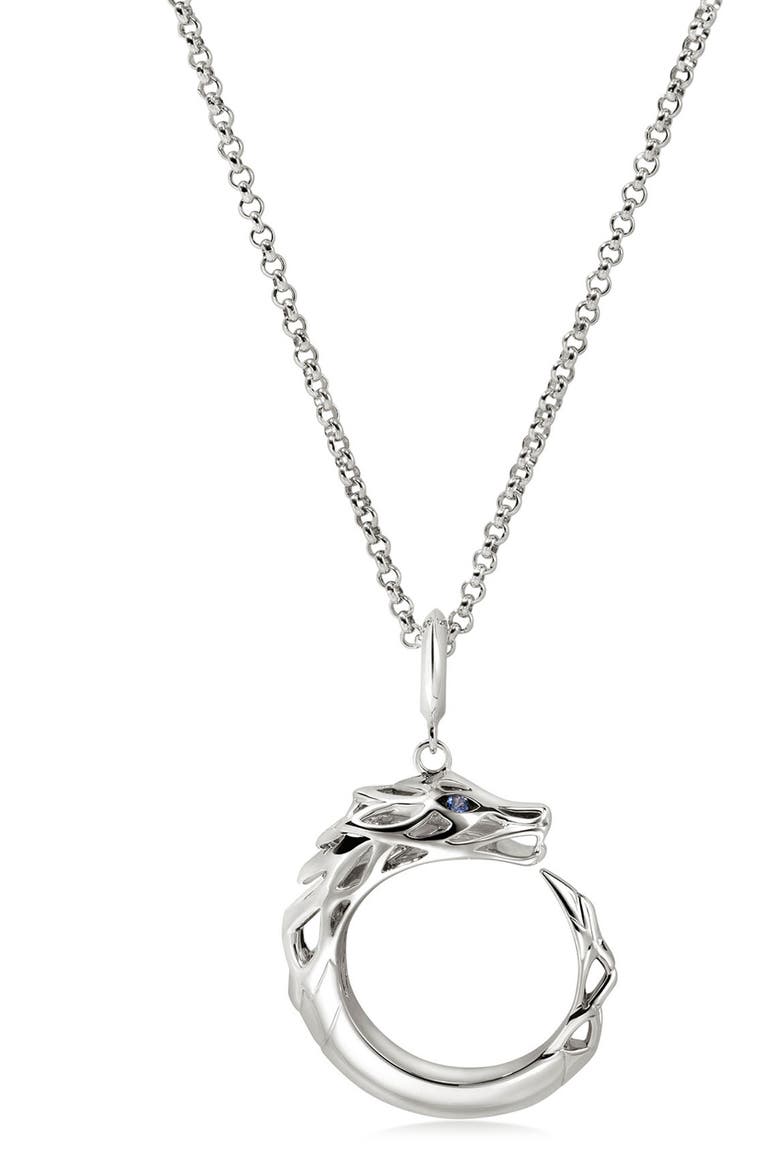 Naga Pendant Necklace, Main, color, SILVER