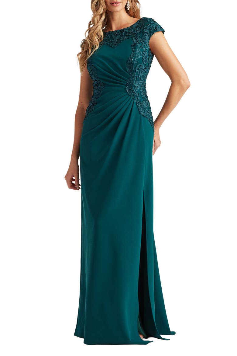 Side Ribbon Gown, Main, color, TEA LEAF