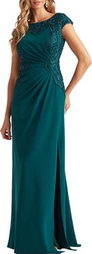 Tadashi Shoji Side Ribbon Gown