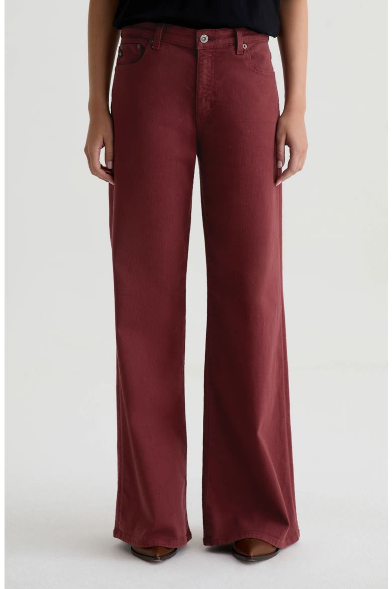 Saige Wide Leg Jeans, Main, color, CRANBERRY