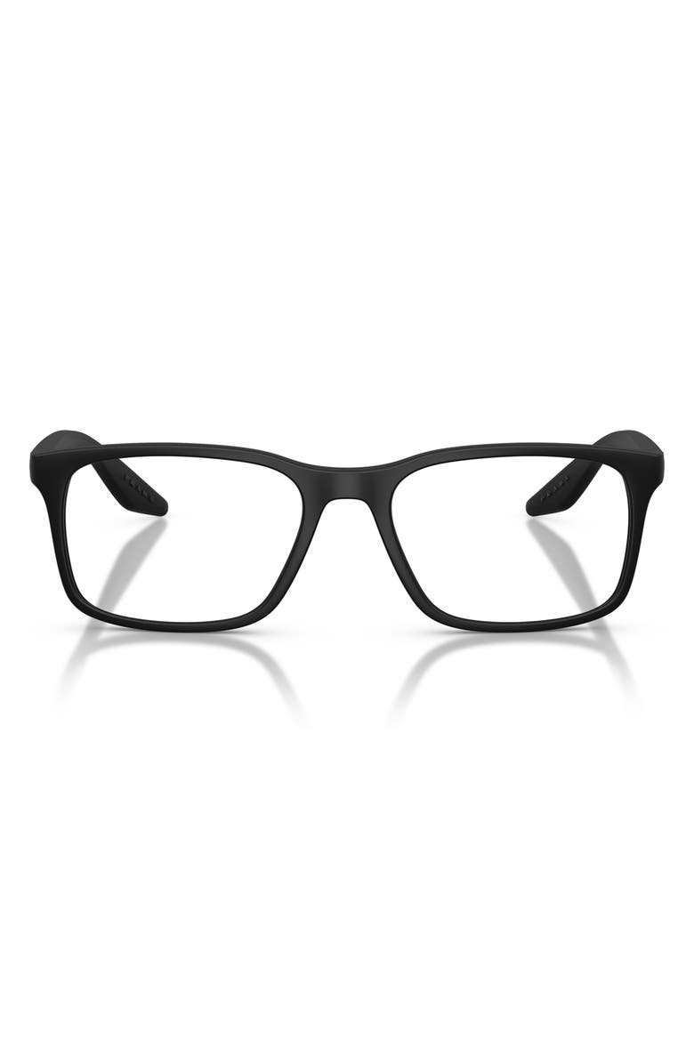 Prada Linea Rossa 54mm Pillow Optical Glasses, Main, color, Matte Black