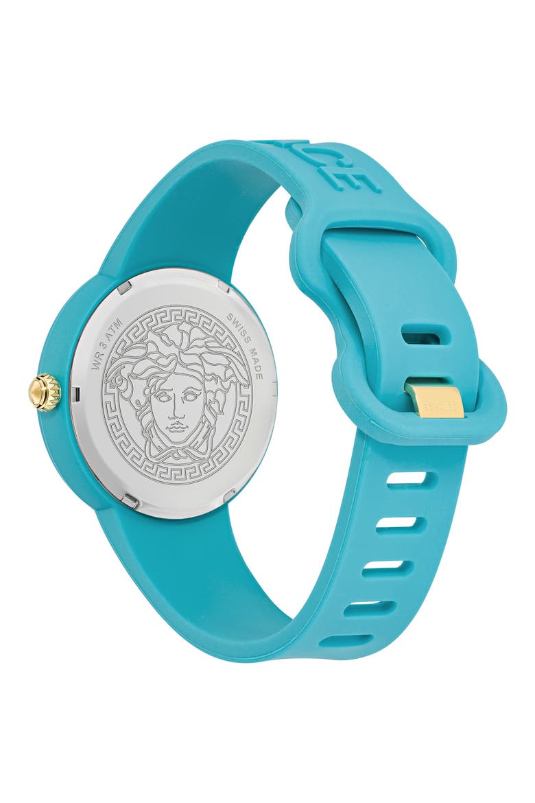Medusa Pop Silicone Watch, 39mm, Alternate, color, BLUE