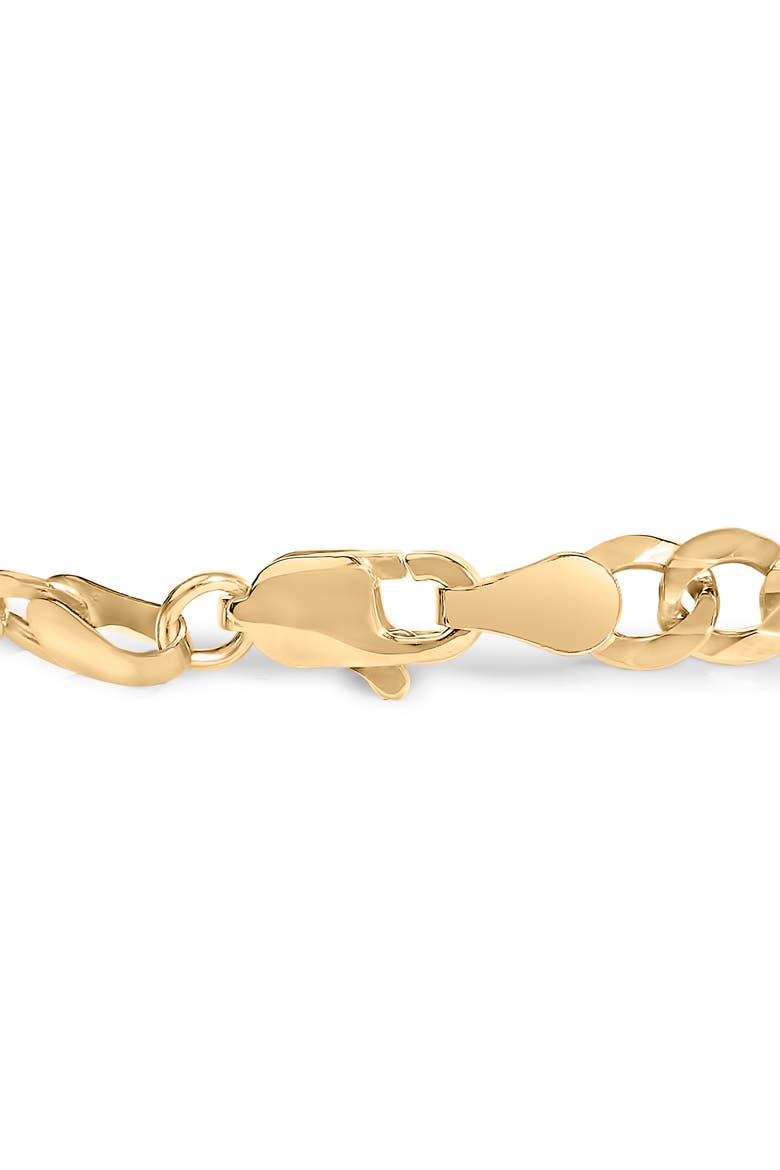 14K Yellow Gold 5/8 Cttw Diamond Cluster Curb Chain Bracelet, Alternate, color, Yellow Gold