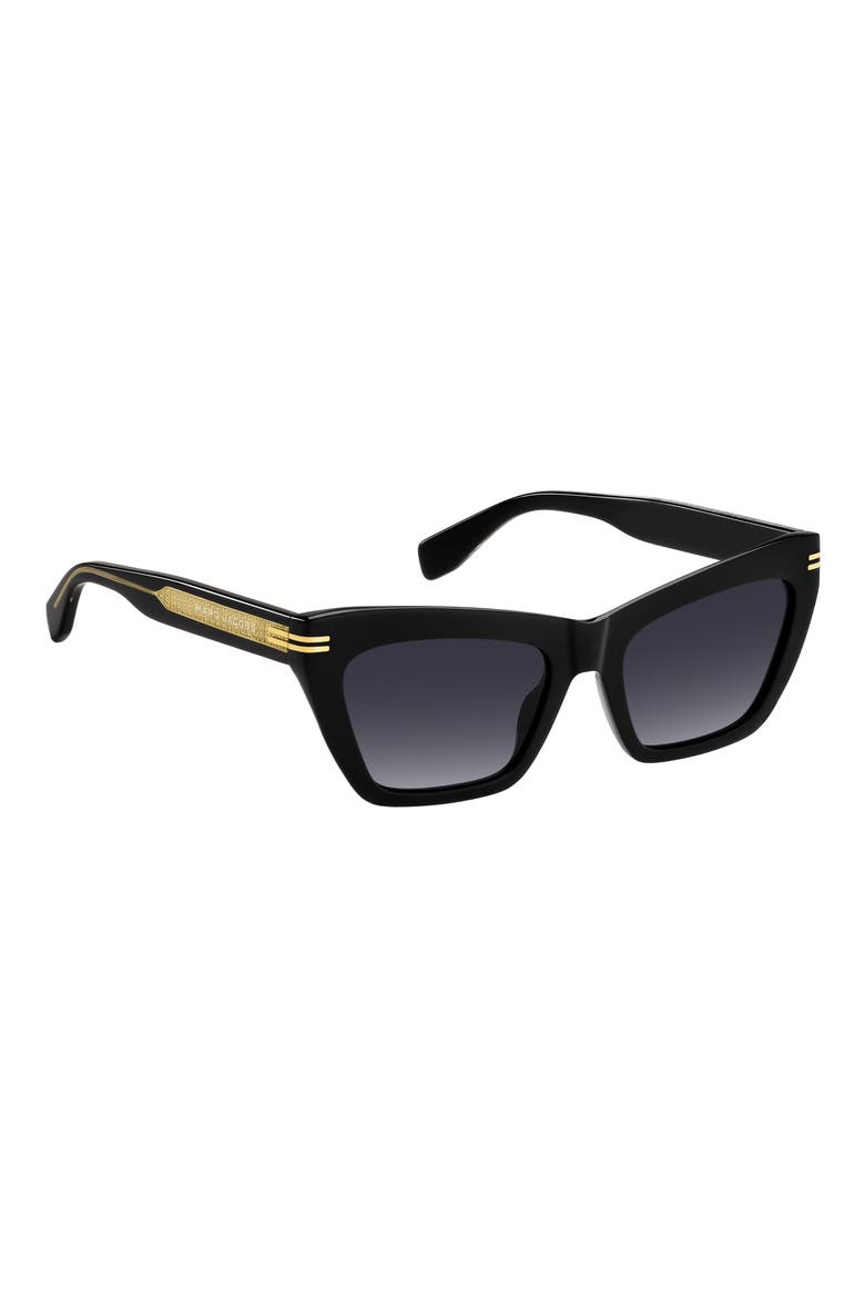 54mm Gradient Rectangular Sunglasses, Alternate, color, BLACK CRYSTAL/ DARK GREY SF