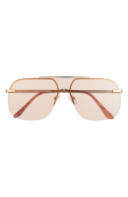 Aire Venatici 137mm Aviator Sunglasses In Bright Gold/hazel Tint