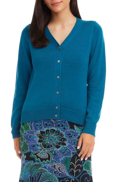 Karen Kane V-neck Cardigan In Blue