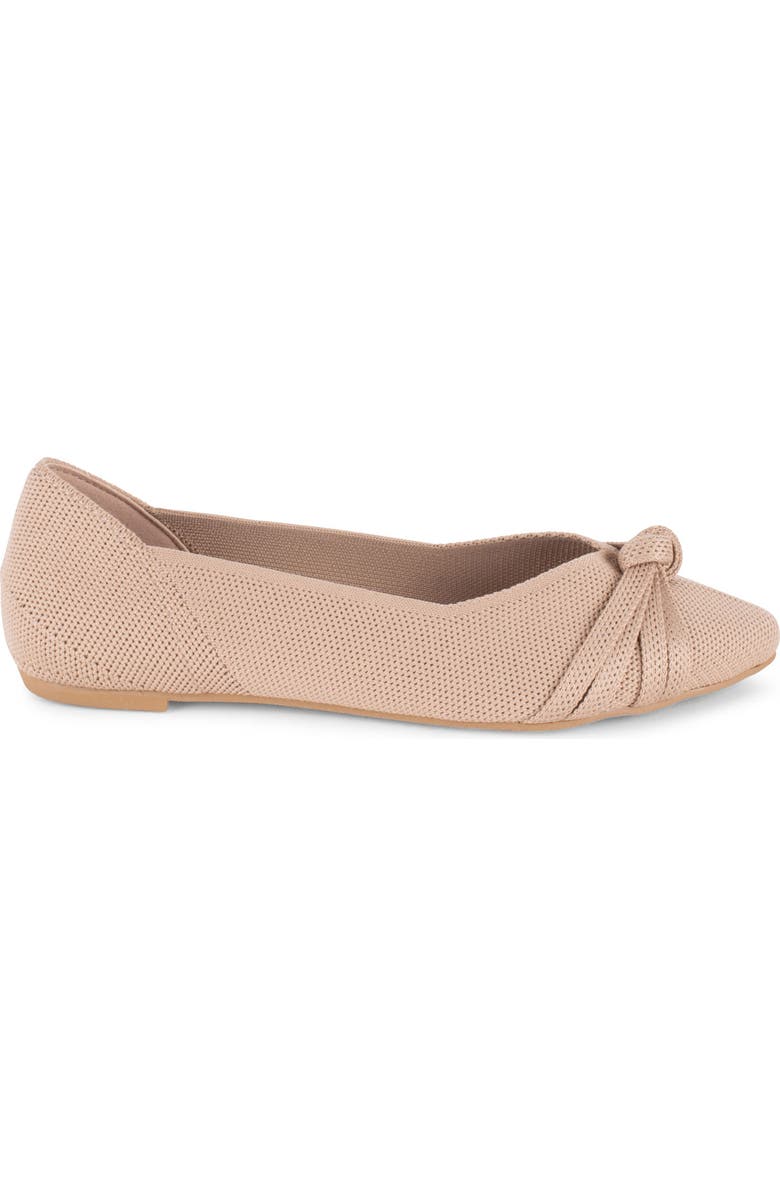 Tahari Catalina Pointed Toe Knit Flat, Alternate, color, Natural