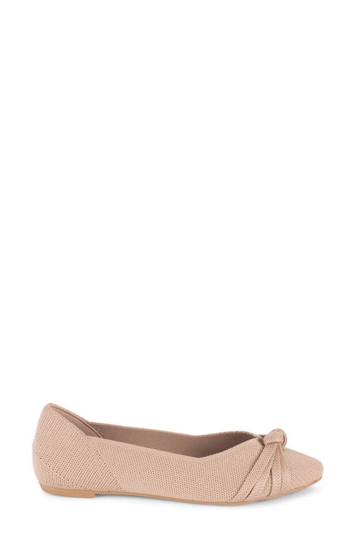 Tahari Catalina Pointed Toe Knit Flat In Nude