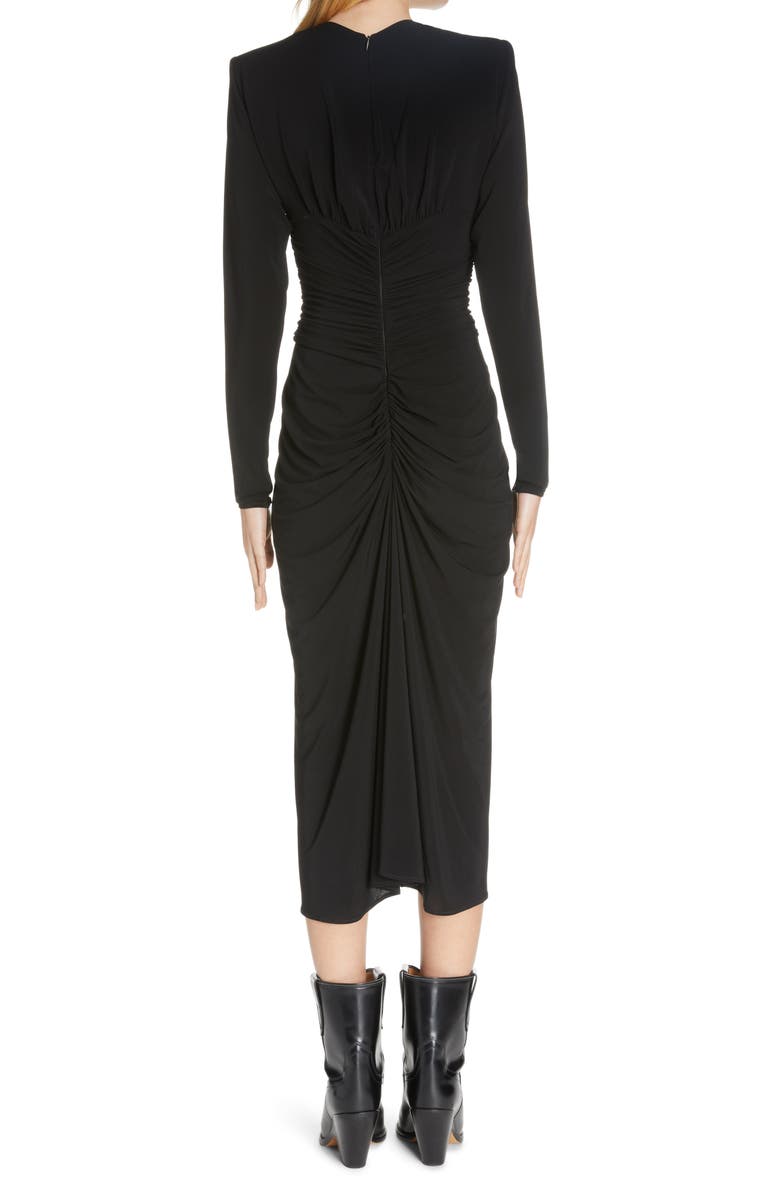 Isabel Marant Jinelima Keyhole Long Sleeve Midi Dress, Alternate, color, 