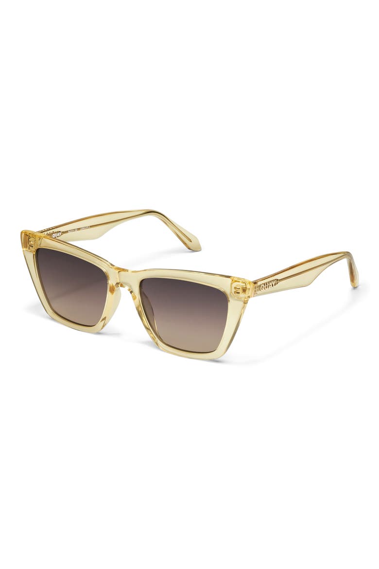 Call The Shots 54mm Gradient Cat Eye Sunglasses, Alternate, color, DAFFODIL/ SMOKE TAUPE