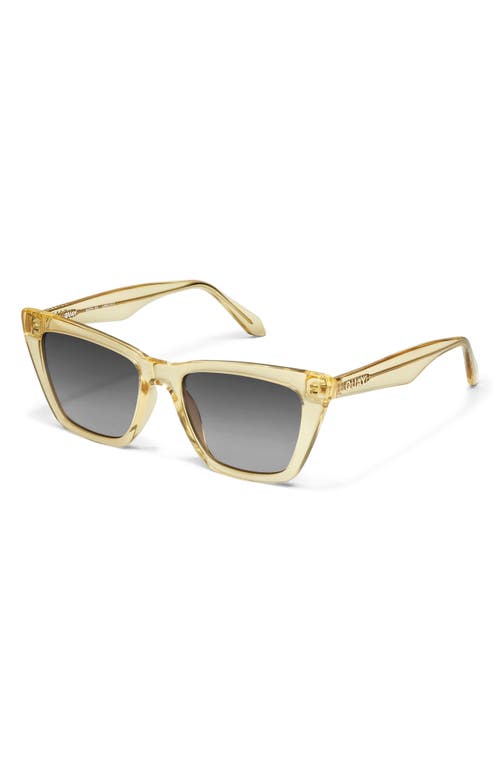 Quay Call The Shots 48mm Gradient Cat Eye Sunglasses In Daffodil/smoke Taupe