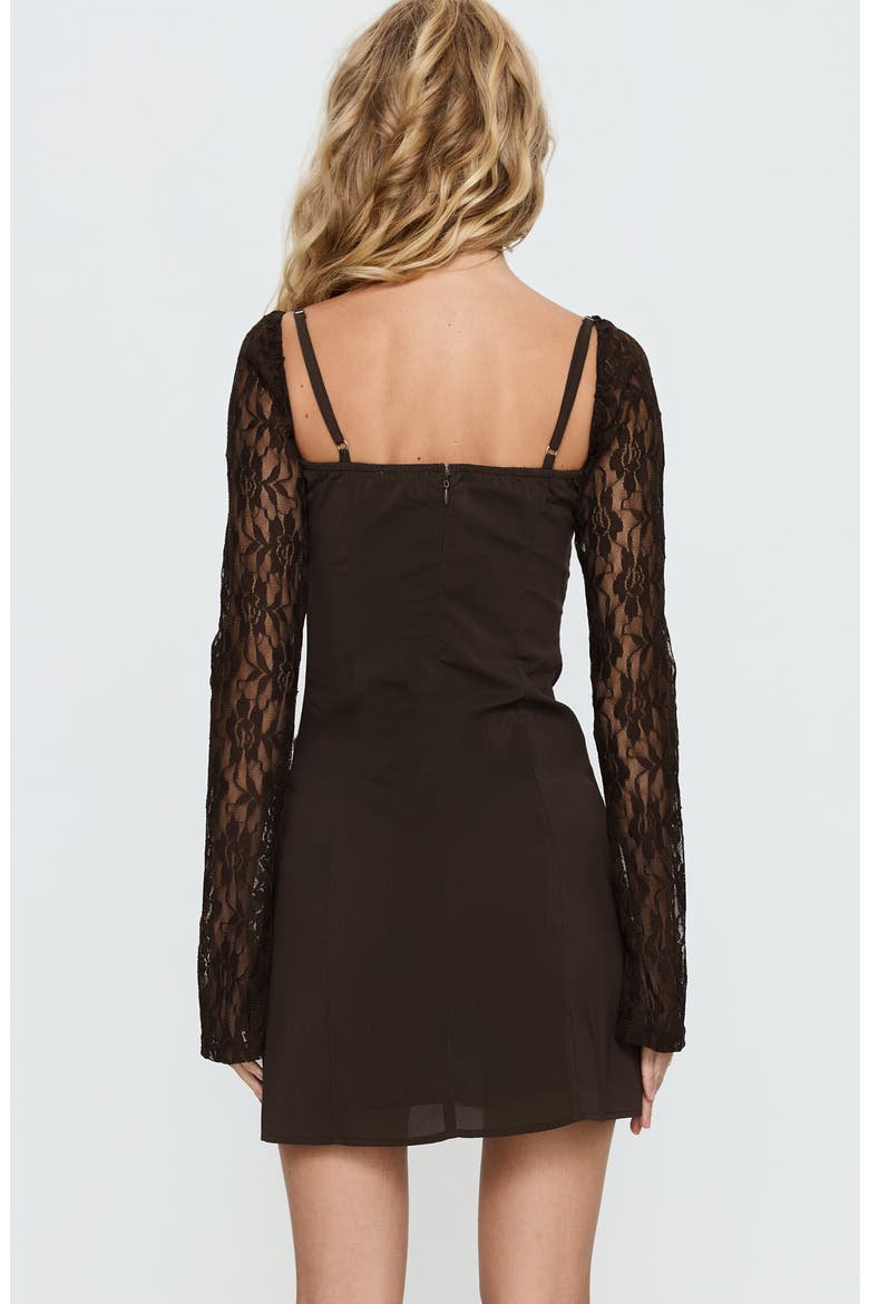 Ashwood Lace Sleeve Minidress, Alternate, color, BROWN