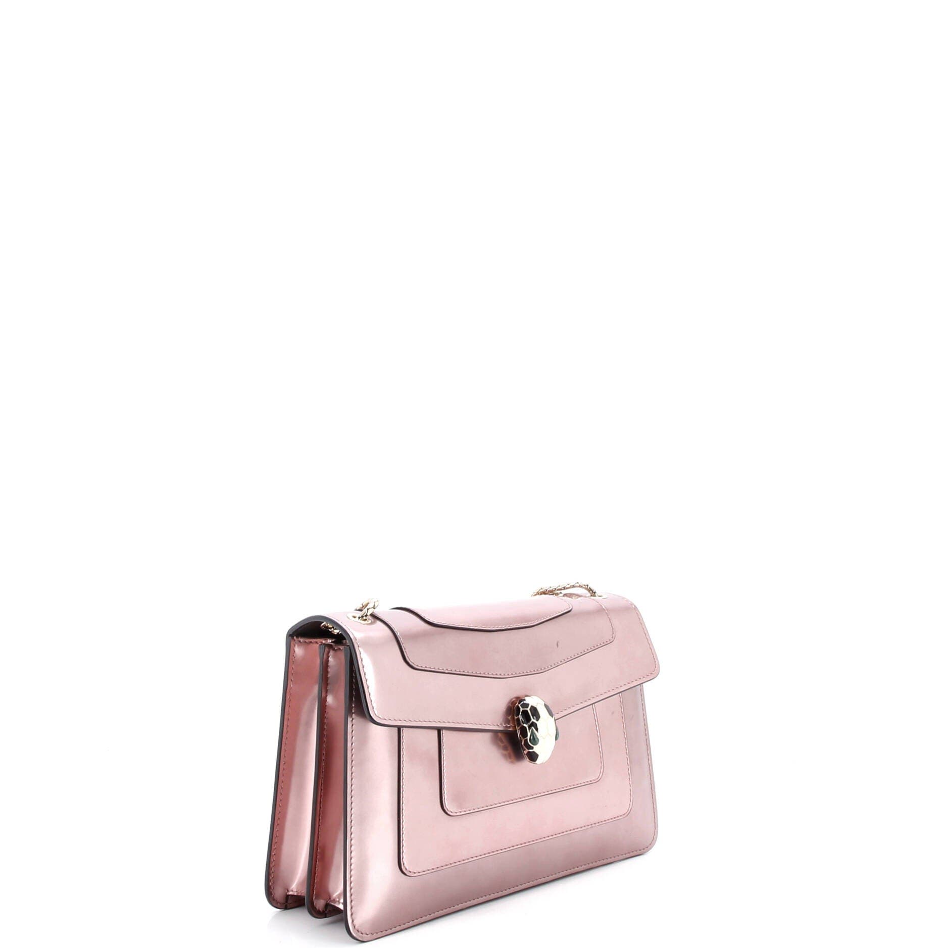 Serpenti Forever Shoulder Bag Patent Medium, Alternate, color, Metallic Silver