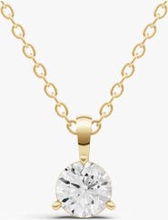 SEREIA OFFICIAL 14k Gold 2 ct Prong Martini Pendant Lab Grown Diamond Solitaire