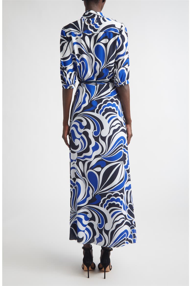 Midcentury Scroll Shirtdress, Alternate, color, MIDNIGHT/ WHITE/ COBALT MULTI