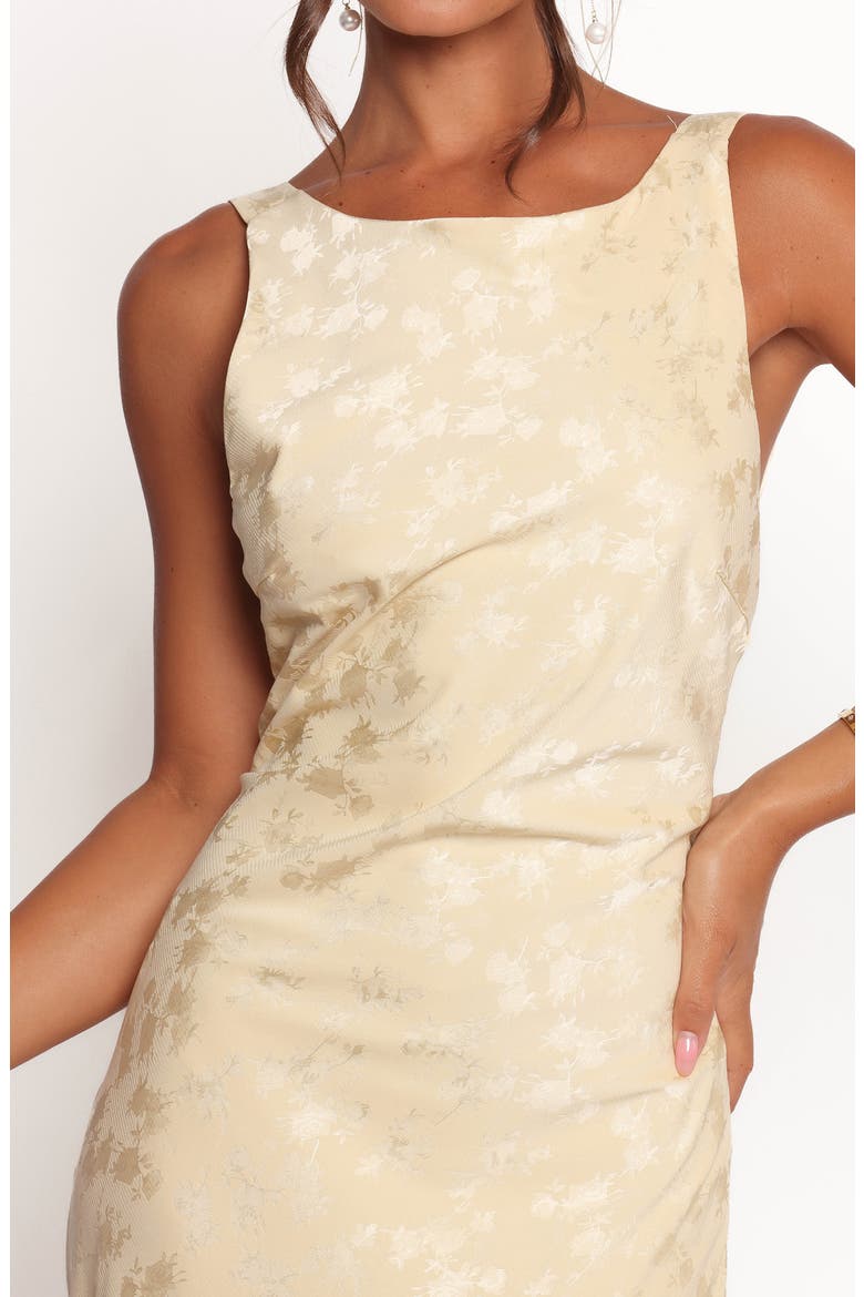 Malie Floral Jacquard Open Back Maxi Dress, Alternate, color, LEMON