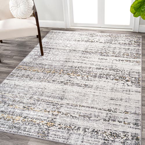 Jonathan Y Tidal Modern Strie' Area Rug In Ivory/black
