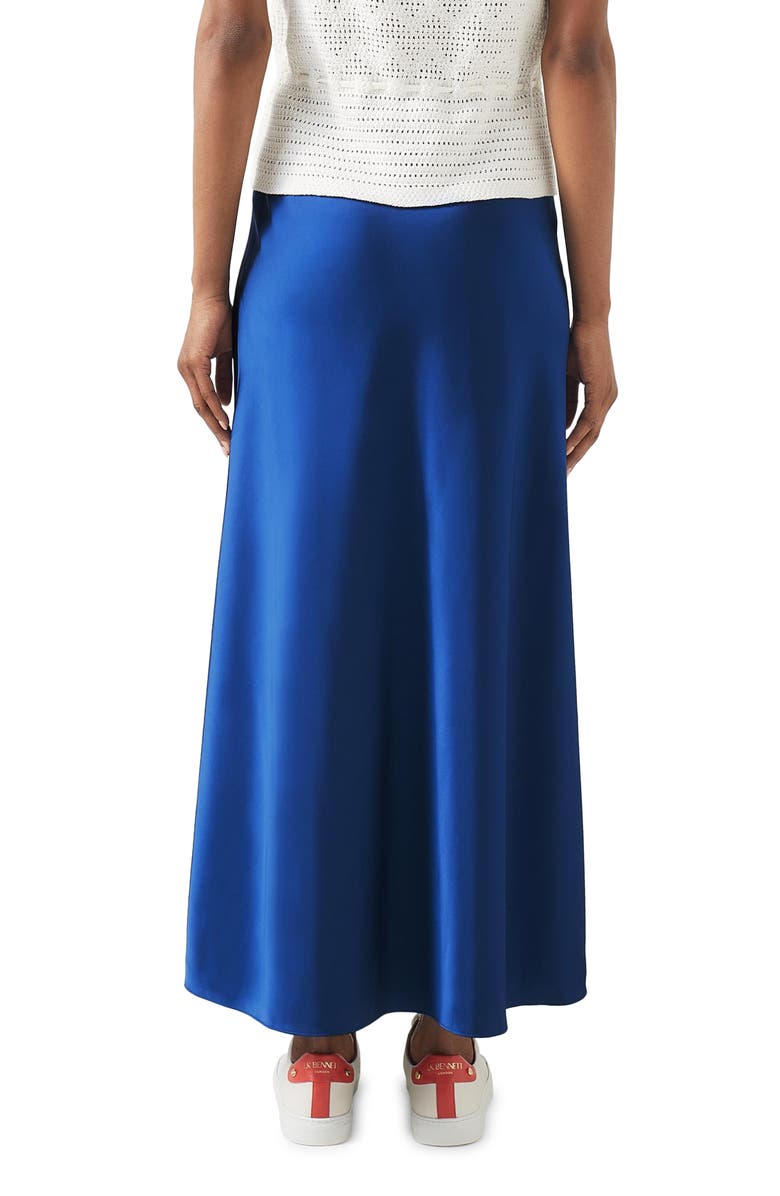 LK Bennett Lucan Bias Cut Satin Midi Skirt, Alternate, color, 