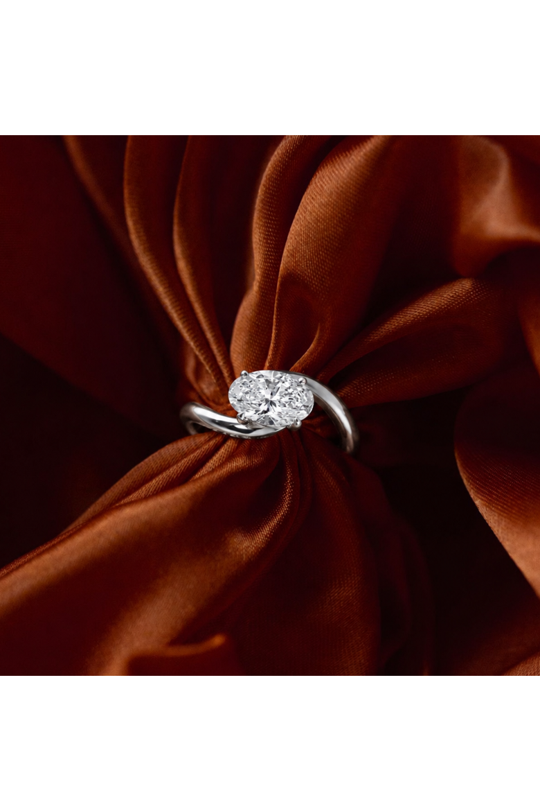 Lilian 1 Ct Oval Lab Grown Diamond Engagement Ring, Alternate, color, 14K White Gold