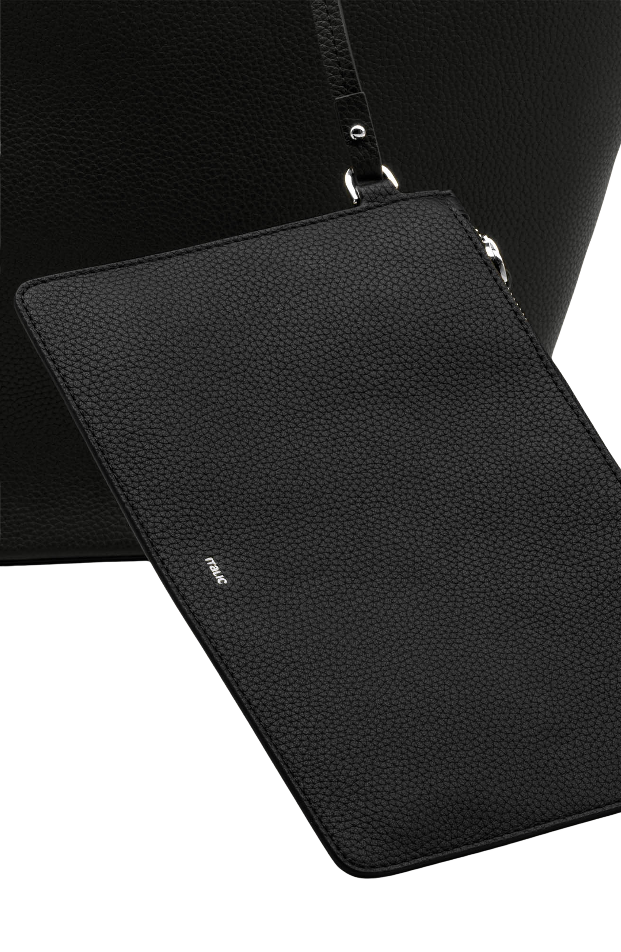 Italic Sienna Leather Tote and Albee Leather Card Holder Bundle, Alternate, color, Black