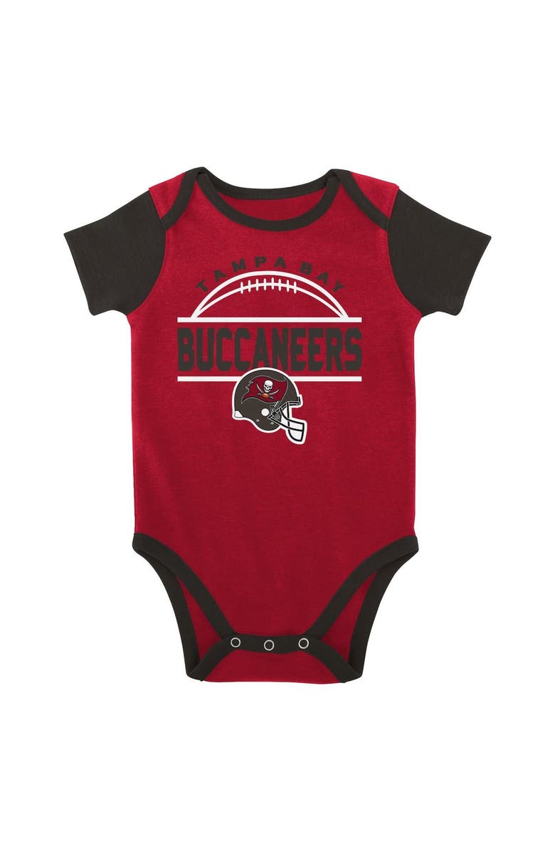 Outerstuff Newborn & Infant Red/Pewter Tampa Bay Buccaneers Home Field Advantage Three-Piece Bodysuit, Bib & Booties Set, Alternate, color, 