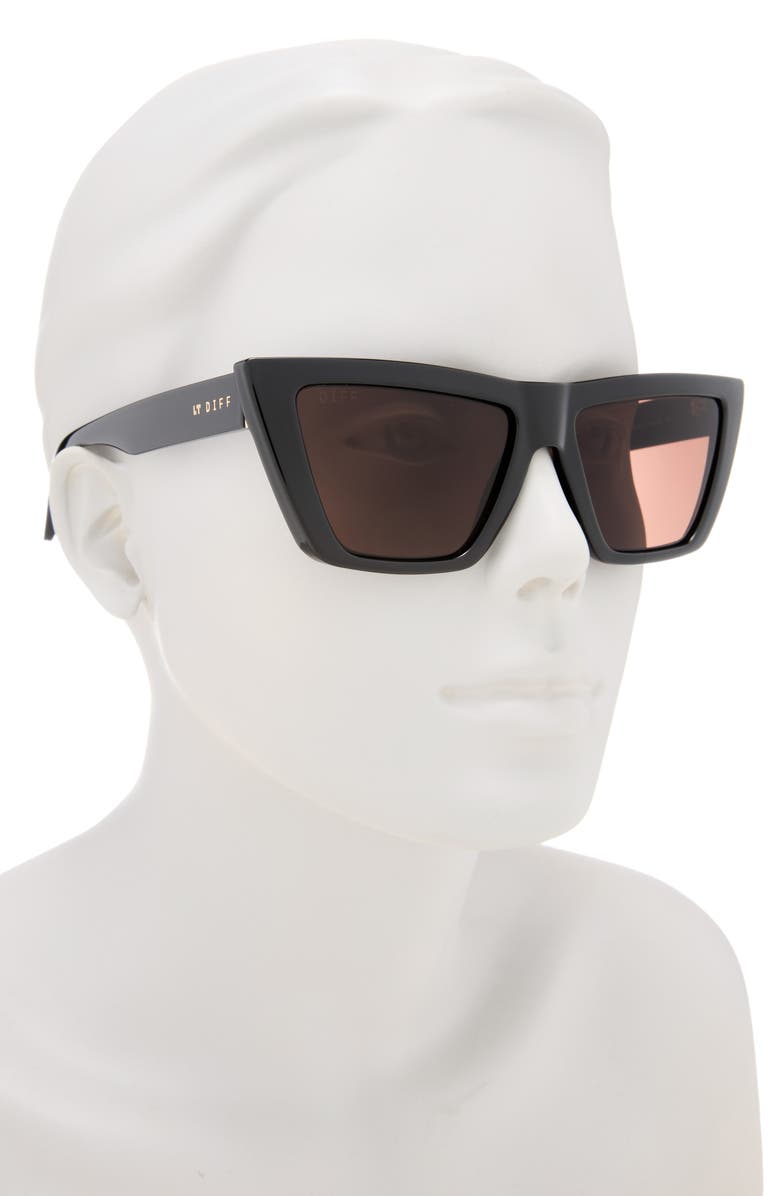 DIFF Winona Square Sunglasses, Alternate, color, Black Brown