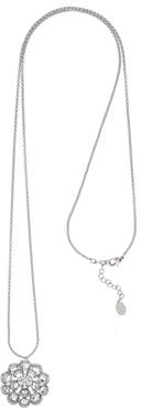 RIVKA FRIEDMAN Pavé CZ Flower Pendant Necklace