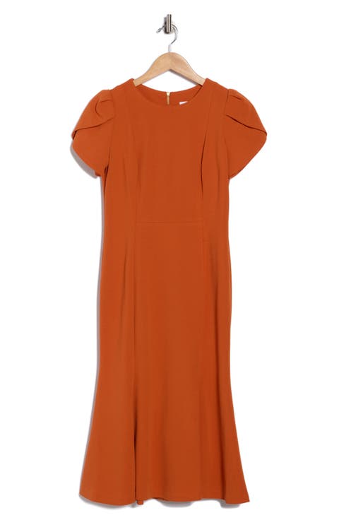 Tulip Sleeve Midi Dress