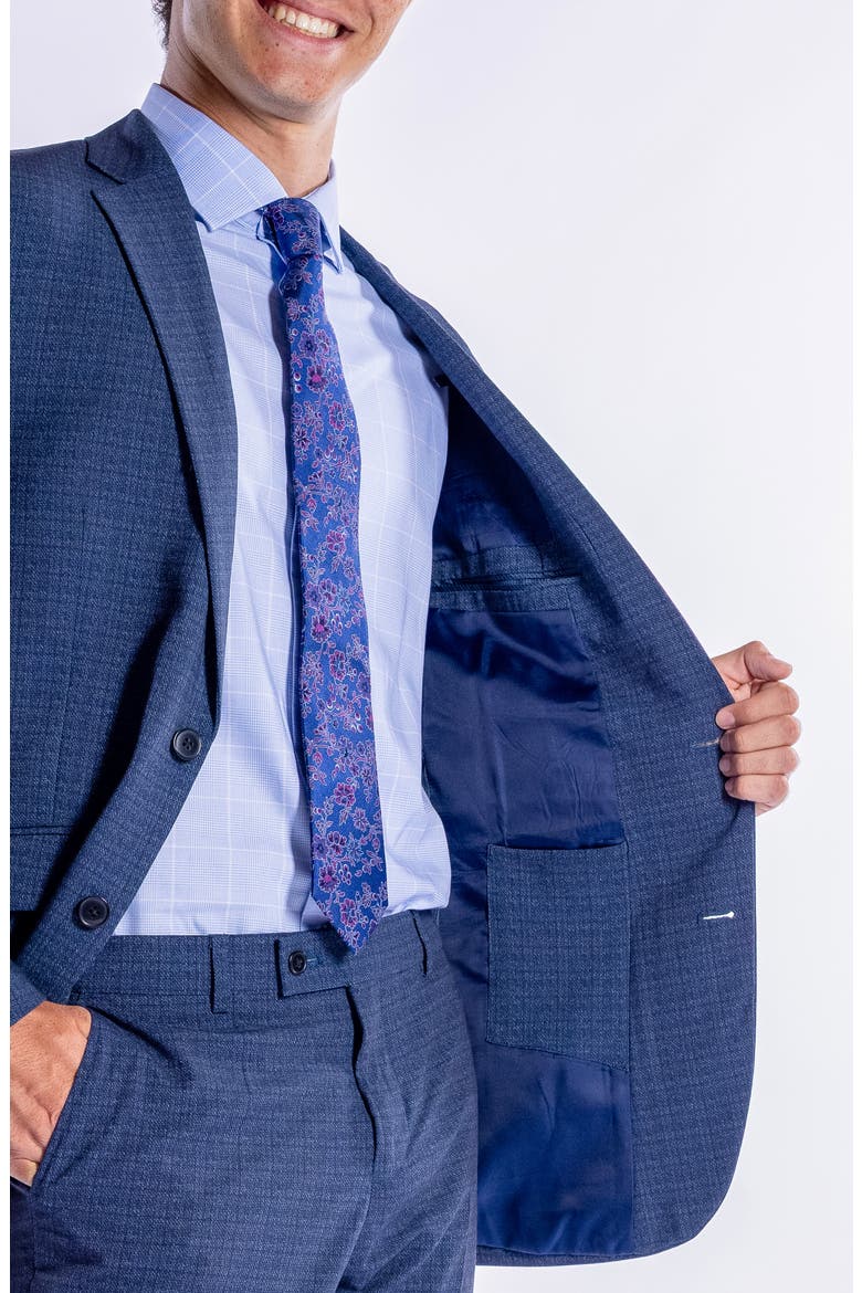 Hoxton Blue Tattersall Knit Suit, Alternate, color, BLUE