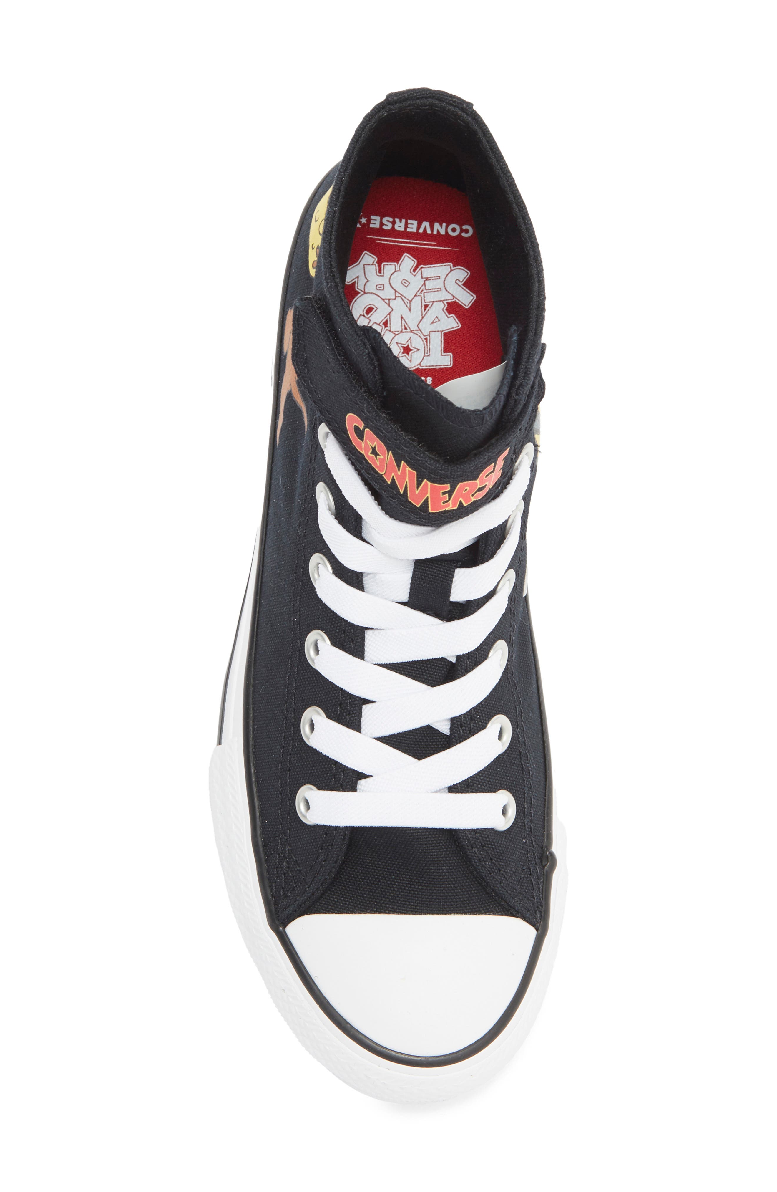 Converse x Tom and Jerry Kids' Chuck Taylor All Star 1V High Top Sneaker, Alternate, color, Black/ Multi/ White