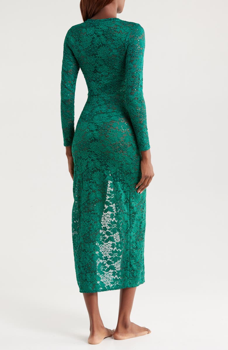 KILO BRAVA Lace Midi Dress, Alternate, color, Emerald