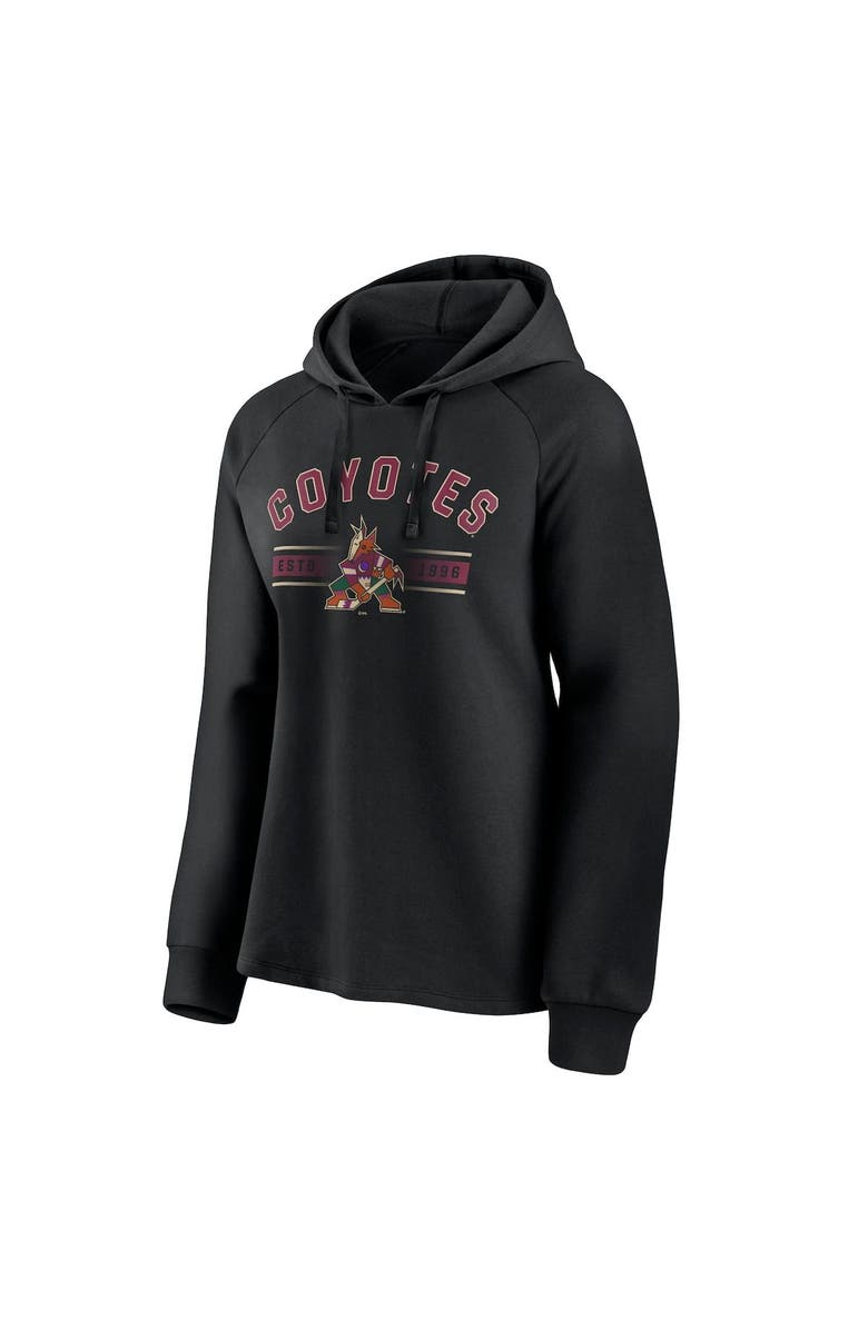 FANATICS Women's Fanatics Branded Black Arizona Coyotes Perfect Play Raglan Pullover Hoodie, Alternate, color, 