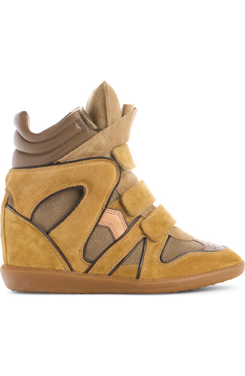 Isabel Marant Bekett Hidden Wedge High Top Sneaker, Alternate, color, Khoe Khaki/ Ochre