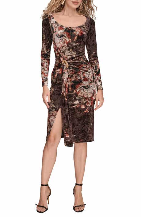 Ruched Velvet Cocktail Dress