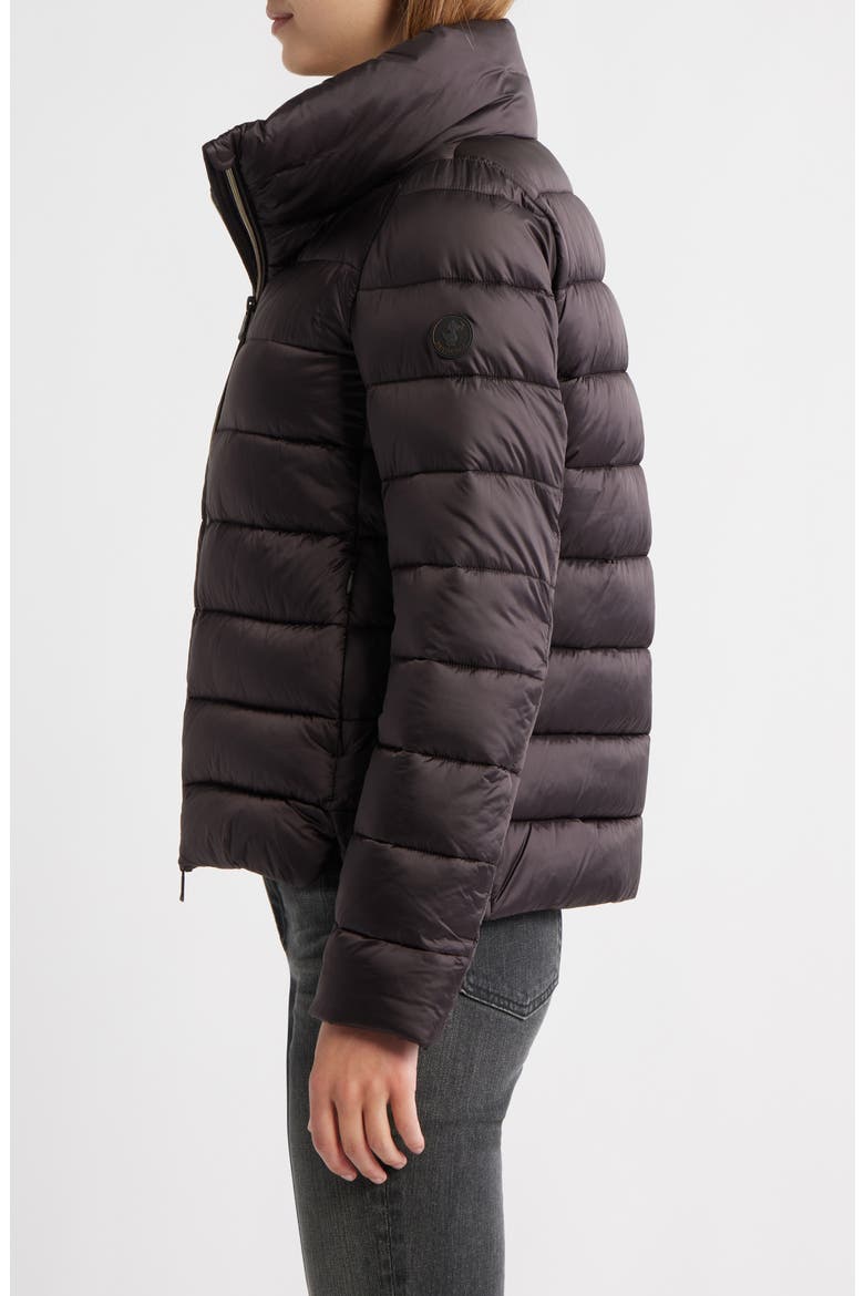 Elsie Water Resistant Quilted Puffer Coat, Alternate, color, BROWN BLACK