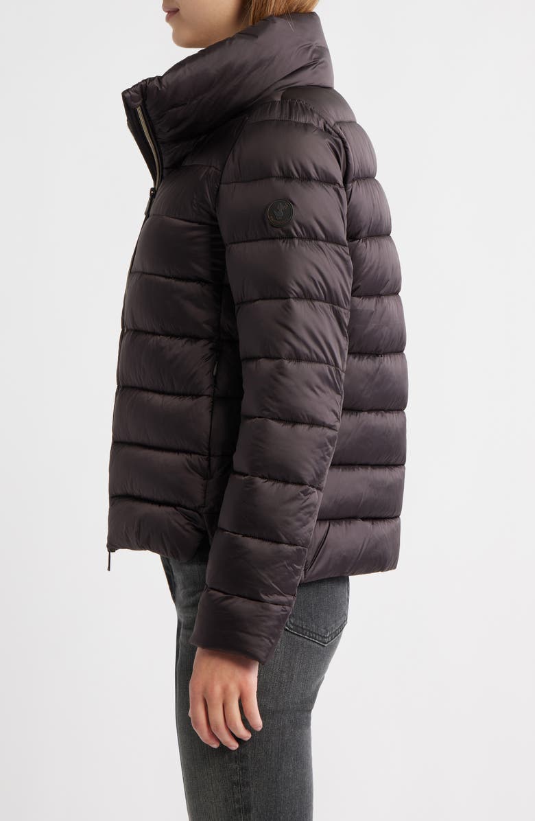 Save The Duck Elsie Water Resistant Quilted Puffer Coat, Alternate, color, Brown Black