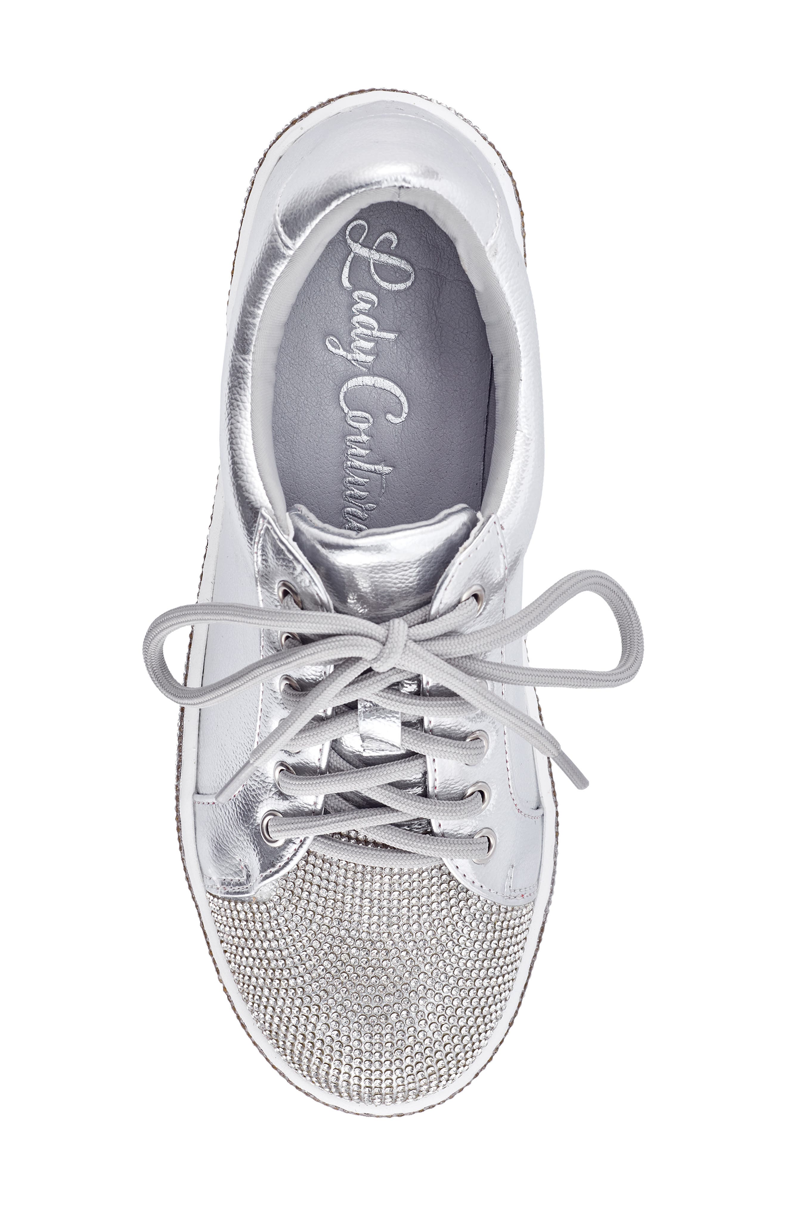 LADY COUTURE Legend Rhinestone Sneaker, Alternate, color, Silver
