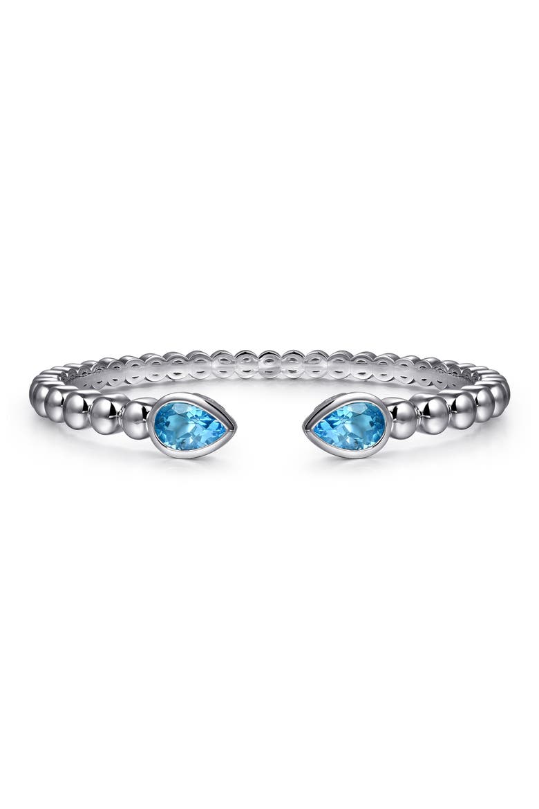 Blue Topaz Cuff Bracelet, Main, color, STERLING SILVER