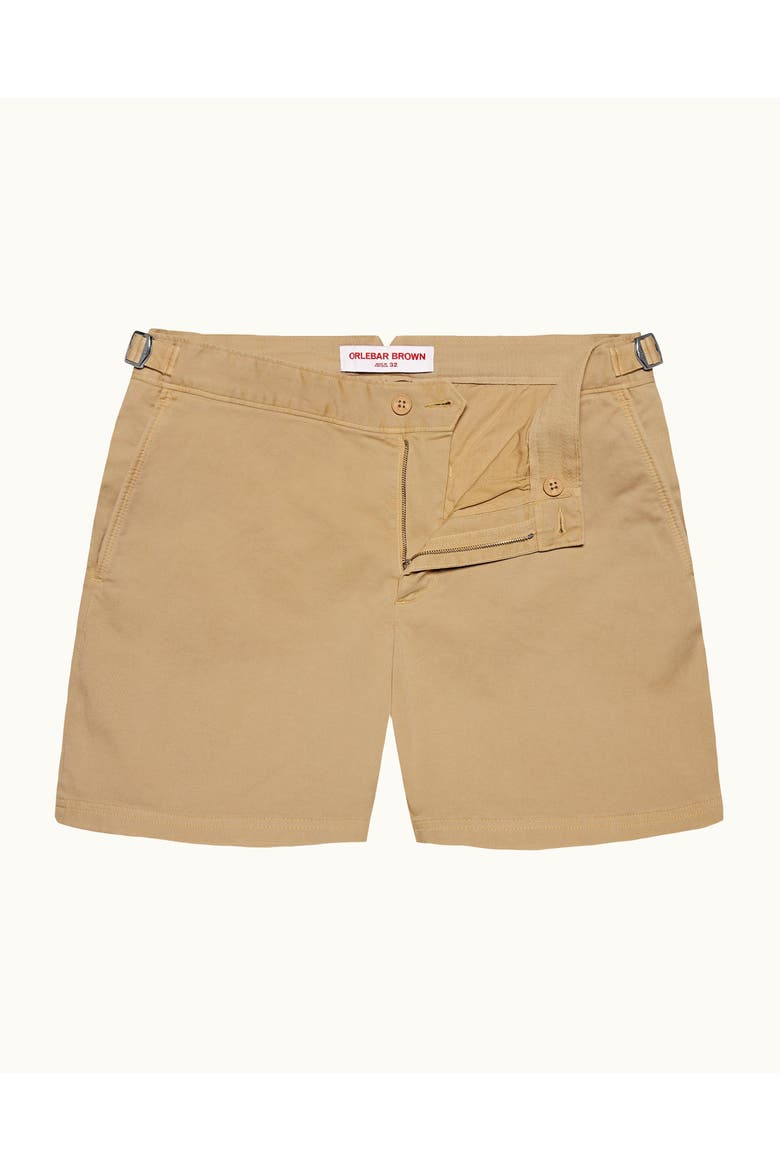 Bulldog Stretch-Cotton Mid-Length Stretch-Cotton Shorts, Alternate, color, SAND DUNE