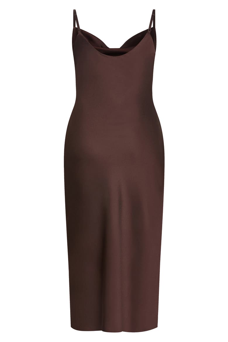 Cowl Neck Satin Slipdress, Alternate, color, TRUFFLE