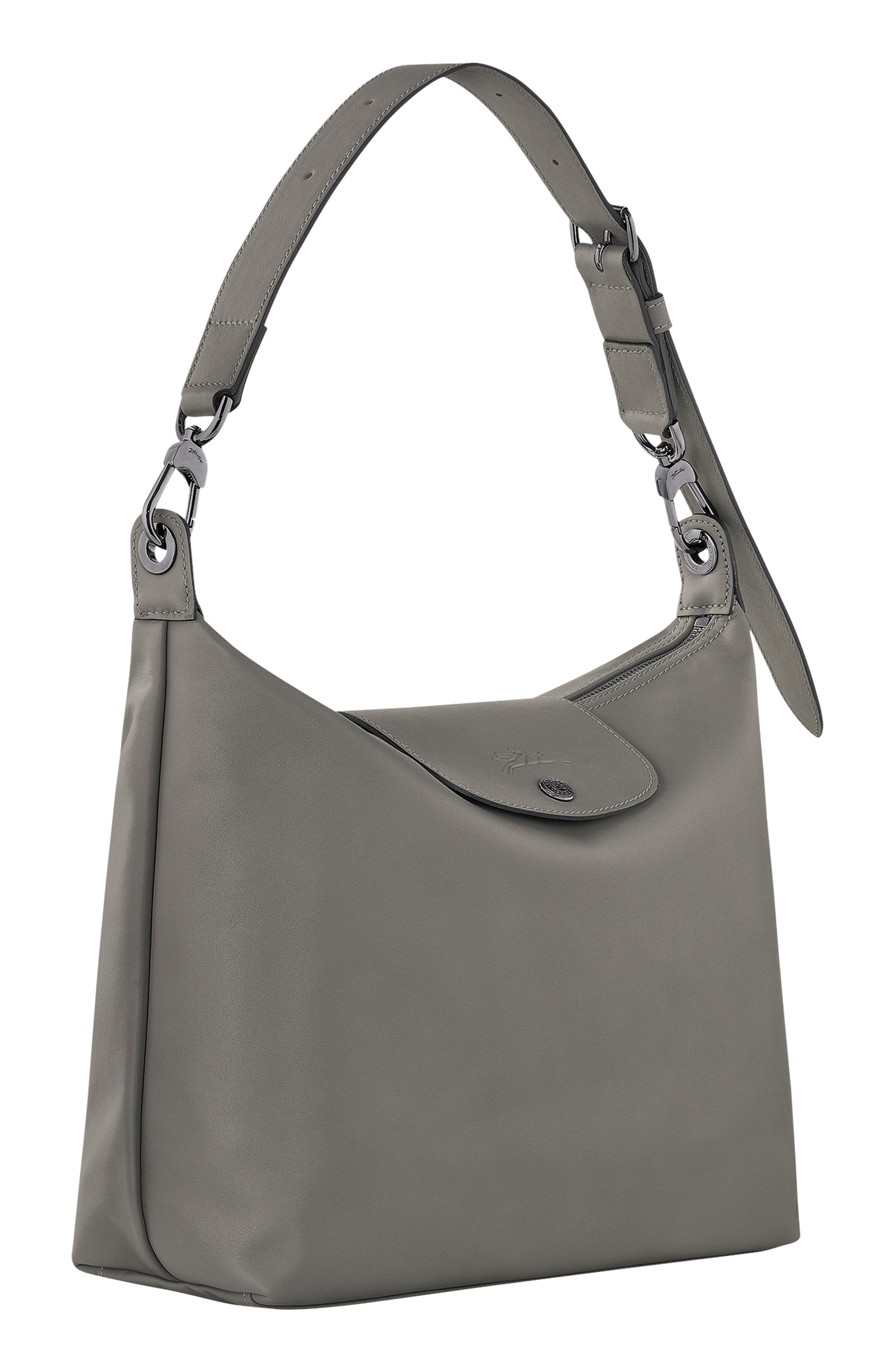 Longchamp Medium Le Pliage Xtra Leather Hobo Bag, Alternate, color, Turtledove