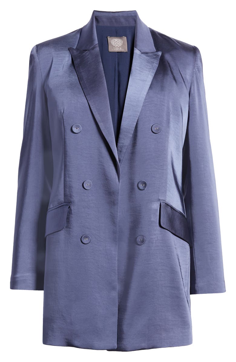 Vince Camuto Double Breasted Satin Longline Blazer, Alternate, color, 