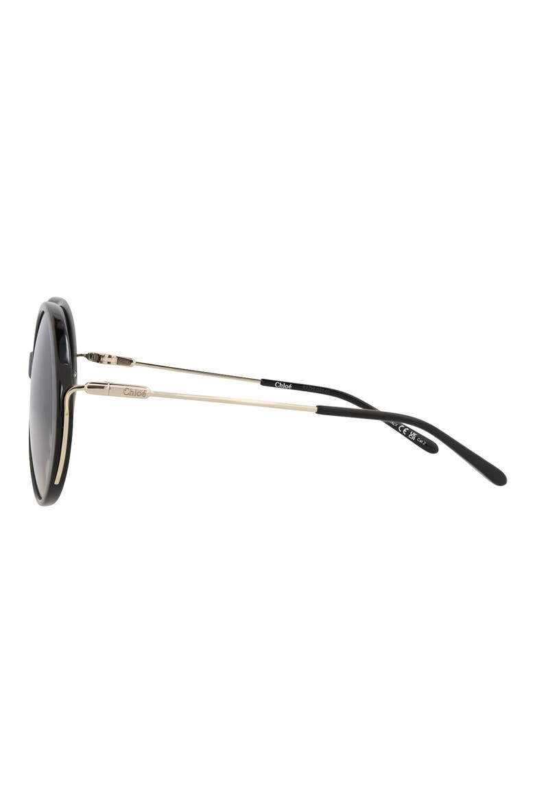 58mm Round Sunglasses, Alternate, color, BLACK GOLD GREY