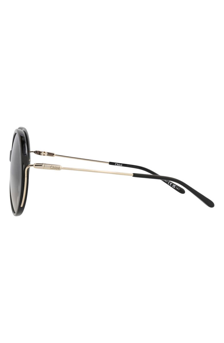 Chloé 58mm Round Sunglasses, Alternate, color, Black Gold Grey