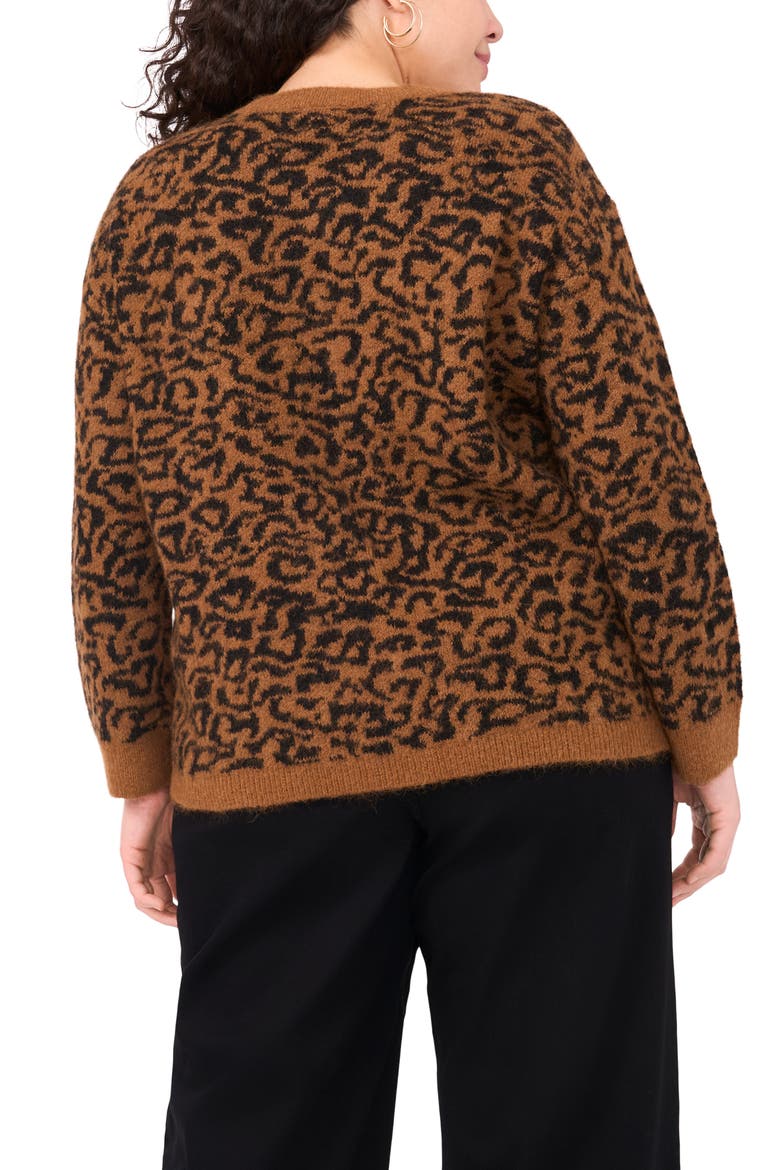 Leopard Jacquard Sweater, Alternate, color, TOASTED COCONUT