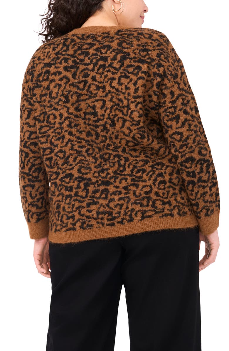 Vince Camuto Leopard Print Sweater, Alternate, color, Toasted Coconut