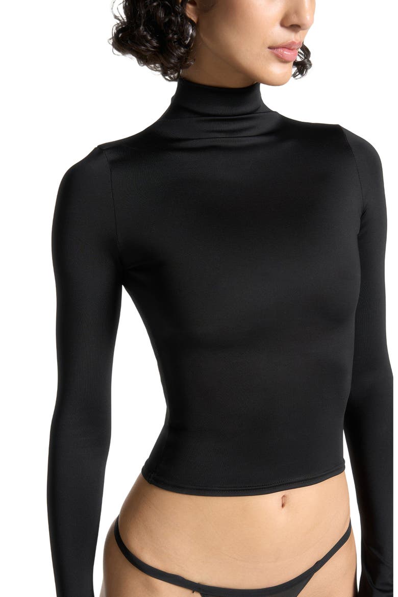 Alea Mock Neck Long Sleeve Top, Alternate, color, Black
