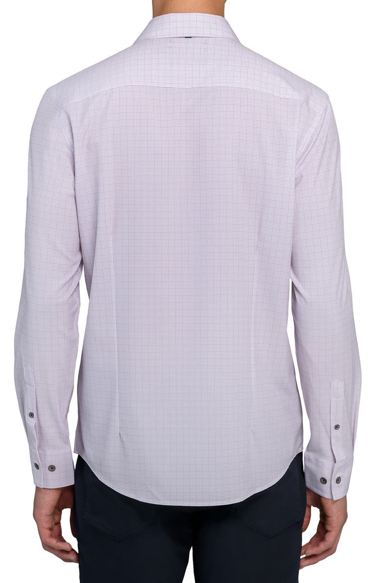 W.R.K Slim Fit Light Purple Grid Check Performance Button-Up Shirt, Alternate, color, Purple