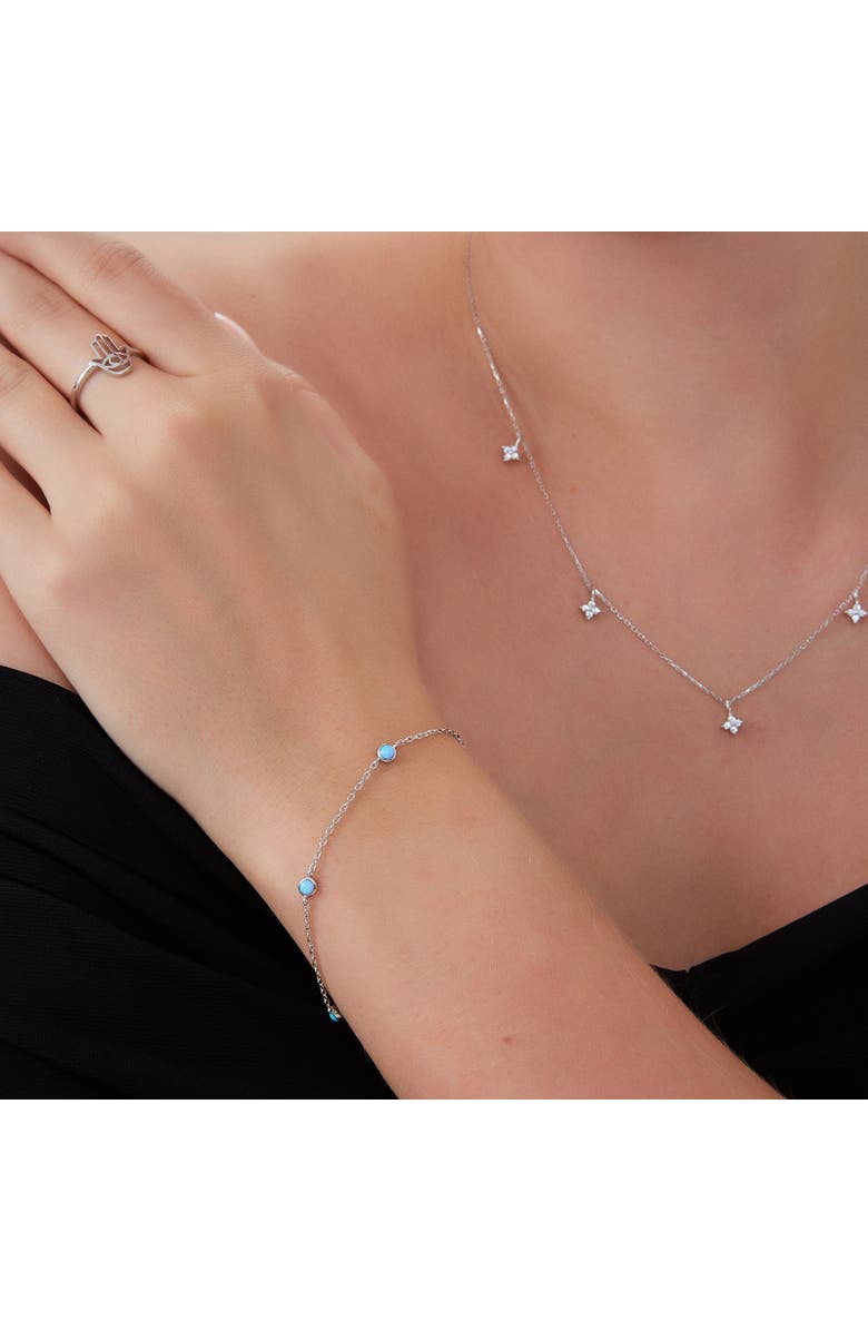 Spero London Blue Opal Bracelet in Sterling Silver, Alternate, color, Silver