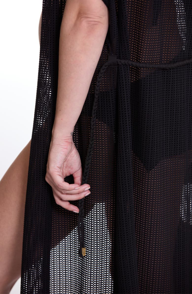 Cache Coeur Milos maternity beachwear caftan, Alternate, color, Black